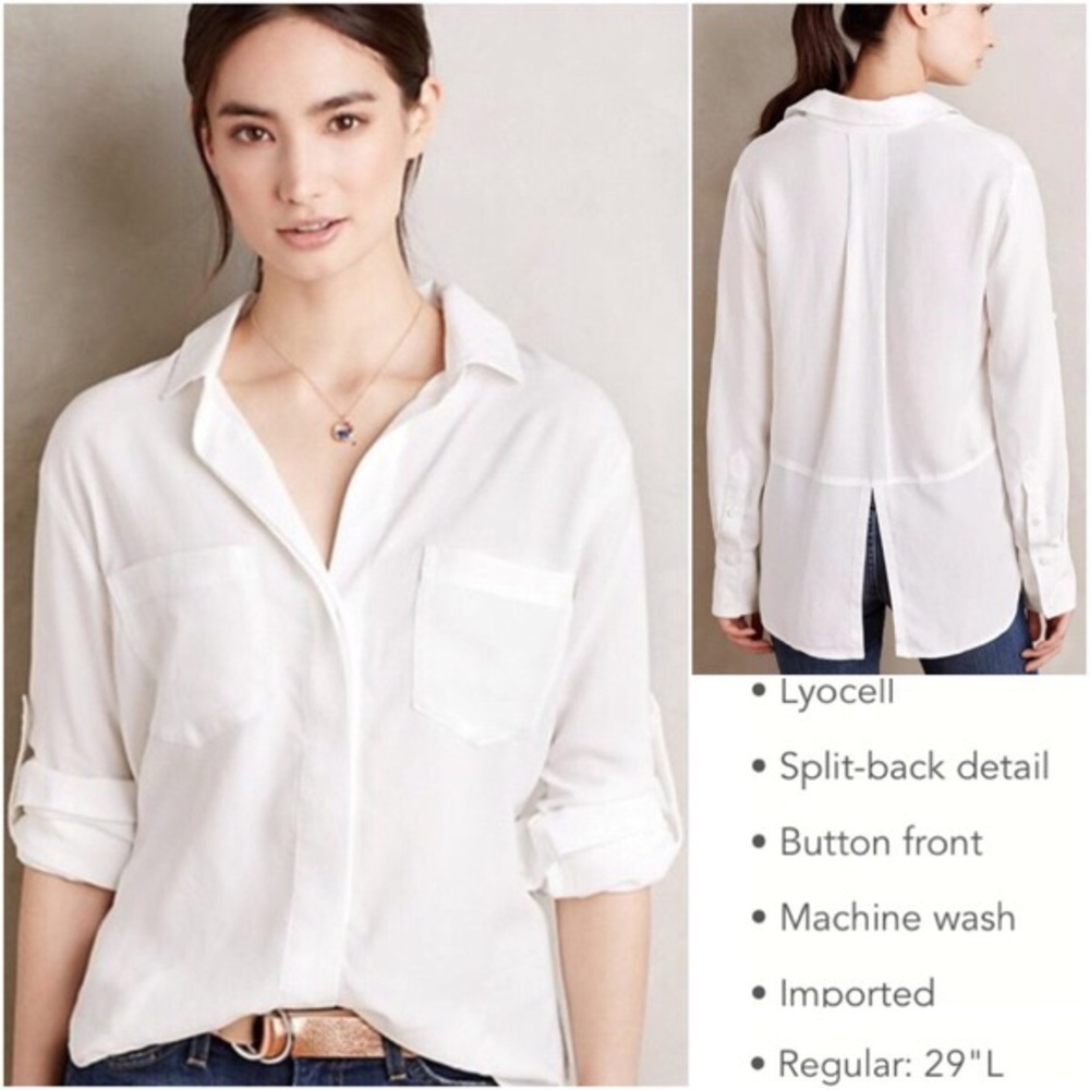 Anthropologie Cloth & Stone Split Back Button Down